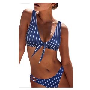 Sexy Detachable Padded Striped Bikini Two Piece